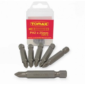 Tomax Ph2 X 25 MM Bits Vidalama Yıldız Matkap Ucu 60'lı